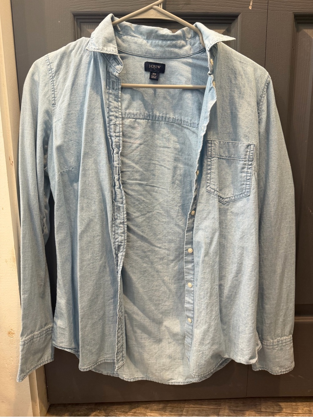 J. Crew Pale Blue Denim Button-Down Shirt